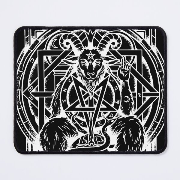 Item preview, Winged Baphomet With Pentagram Mandala designed and sold by weirdove.