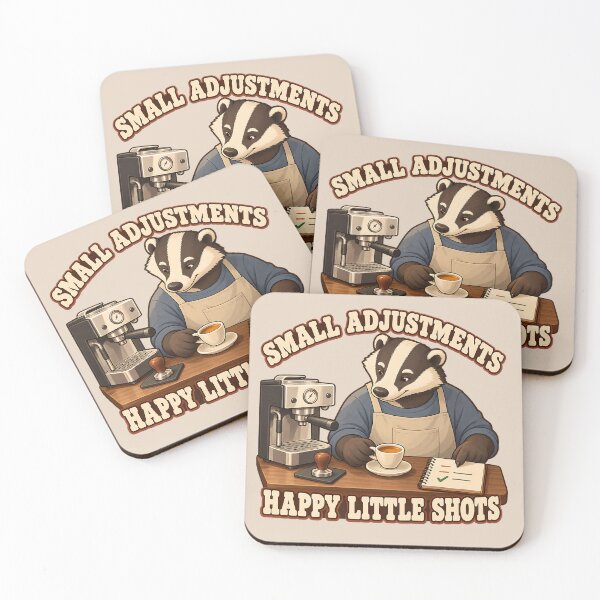 Item preview, Badger Home Barista Happy Little Espresso Shots designed and sold by MythicCotton.