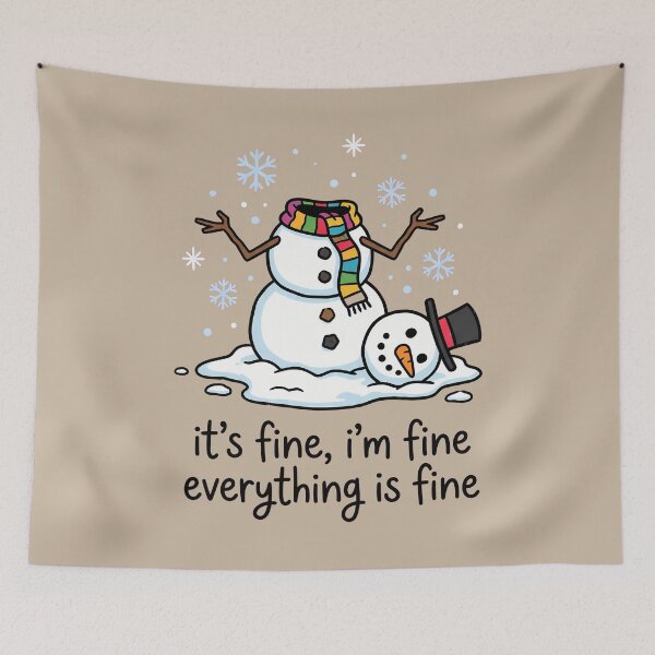 Item preview, I'm Fine This Is Fine Snowman designed and sold by dudelinart.