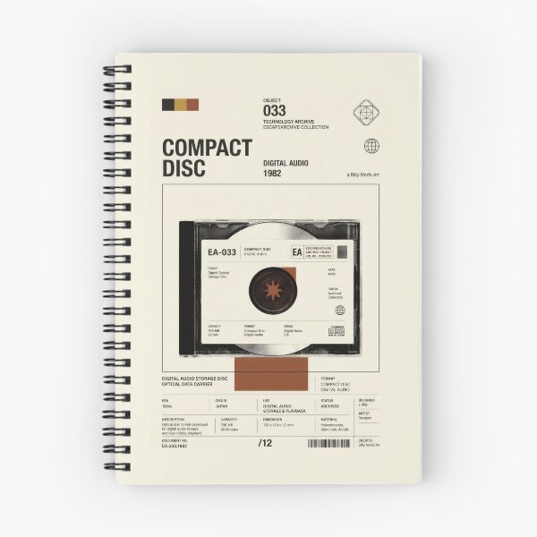 Item preview, Compact Disc 1982 Technology Archive - Swiss Style Retro Audio Blueprint Poster designed and sold by Billy Morfo™.