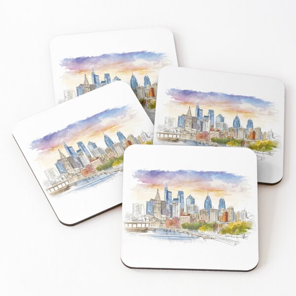 Item preview, Vibrant Philadelphia Skyline designed and sold by kolonjArt.