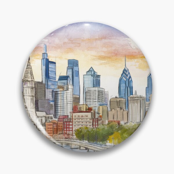 Item preview, Vibrant Philadelphia Skyline designed and sold by kolonjArt.