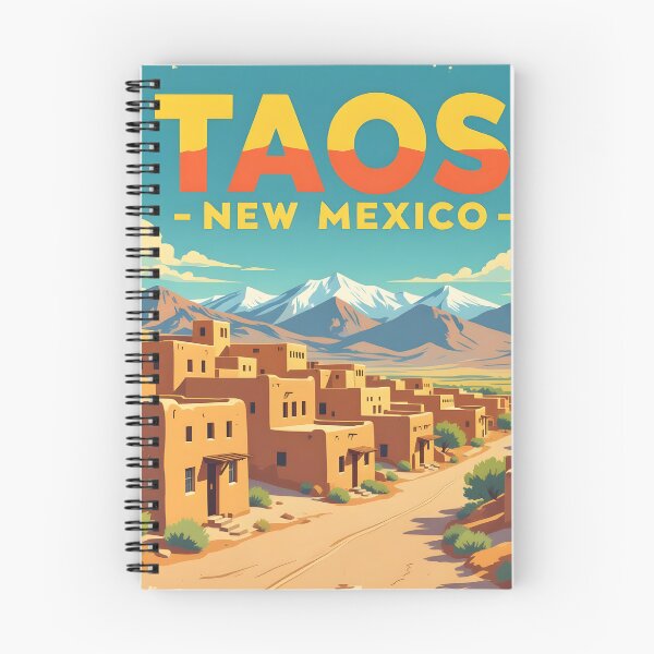 Item preview, Taos New Mexico – Vintage Adobe Village Travel Poster designed and sold by LSVart.