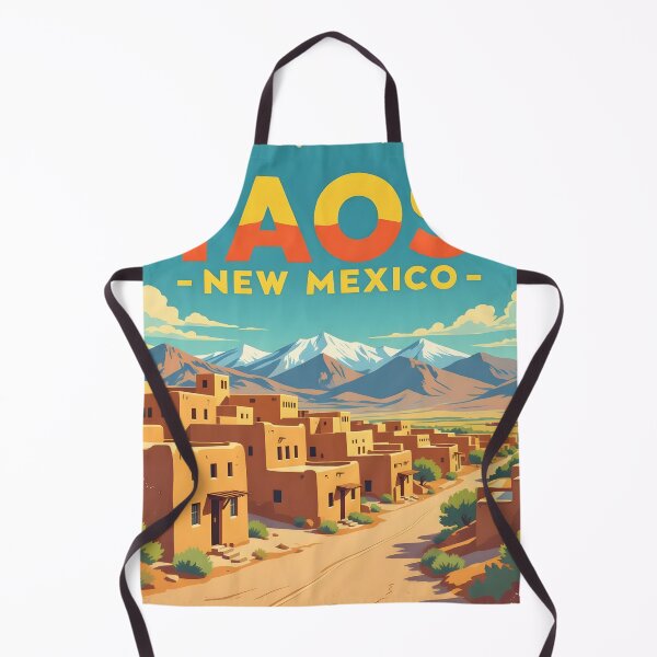 Item preview, Taos New Mexico – Vintage Adobe Village Travel Poster designed and sold by LSVart.