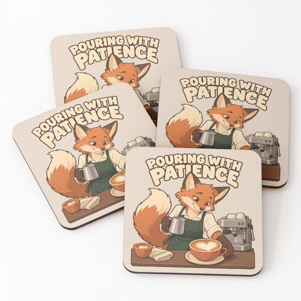 Item preview, Pouring With Patience Fox Home Barista Latte designed and sold by MythicCotton.