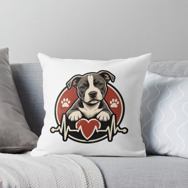 Item preview, Pitbull Puppy Heartbeat Design for Dog Lovers and Animal Enthusiasts designed and sold by SpiritChuu.