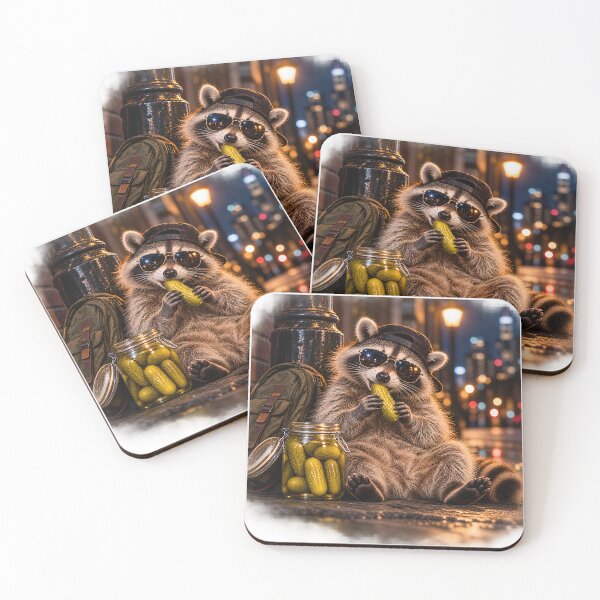Item preview, Raccoon Eating Pickles designed and sold by Clothes With Smiling Animals Walt Gral.