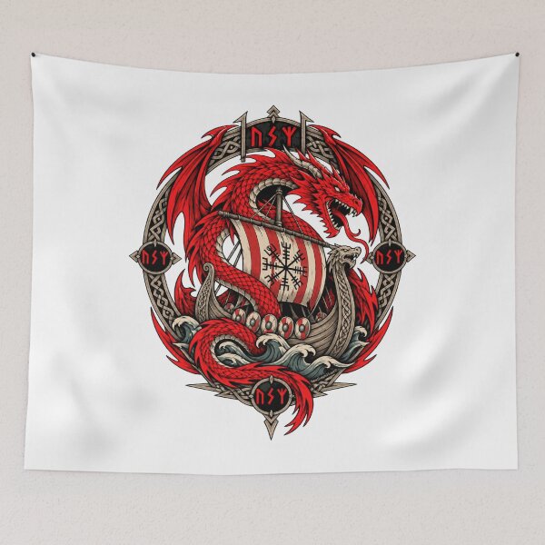 Item preview, Viking Dragon Norse Mythology Longship Celtic Art designed and sold by newsuept25.art.