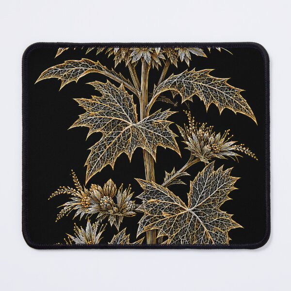 Item preview, Gold on black White Horse Rice Flower designed and sold by andreisky.