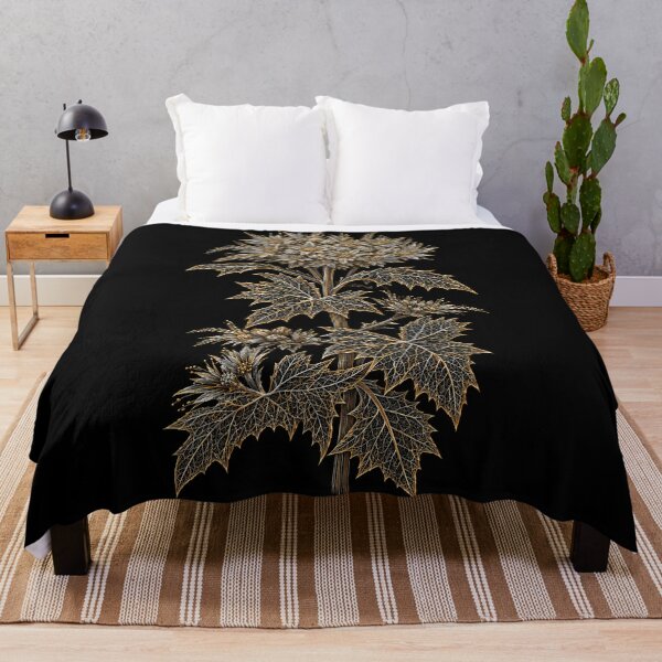 Item preview, Gold on black White Horse Rice Flower designed and sold by andreisky.