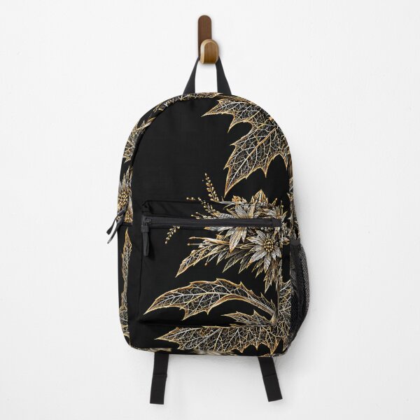 Item preview, Gold on black White Horse Rice Flower designed and sold by andreisky.