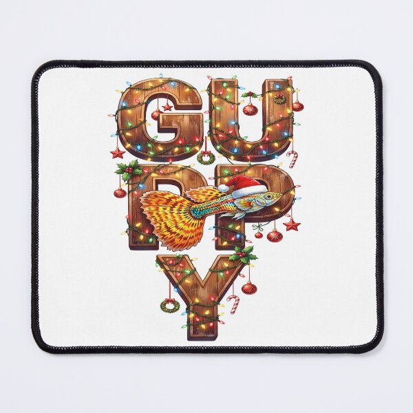 Item preview, Christmas Guppy Fish Aquarium Holiday designed and sold by TankTherapyArt.