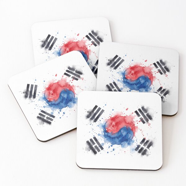 Item preview, Artistic Watercolor South Korea Flag Illustration on White Background designed and sold by jopiew.