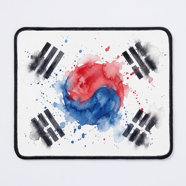 Item preview, Artistic Watercolor South Korea Flag Illustration on White Background designed and sold by jopiew.