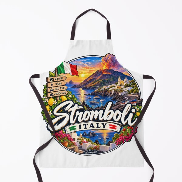 Item preview, Stromboli Italy – Active volcano, lava & sunset, vintage design designed and sold by Wandervogel123.