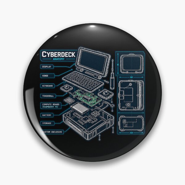 Item preview,  Cyberdeck Anatomy Blueprint – DIY Raspberry Pi Portable Computer Exploded View designed and sold by amndro.