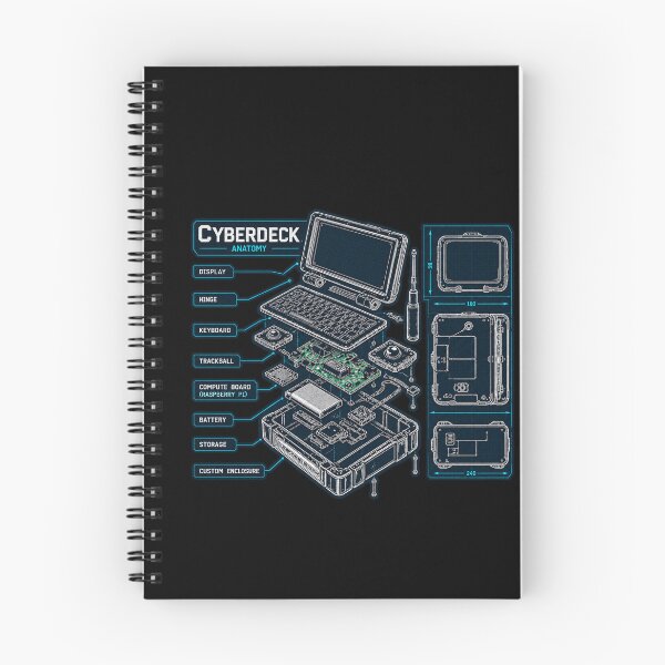 Item preview,  Cyberdeck Anatomy Blueprint – DIY Raspberry Pi Portable Computer Exploded View designed and sold by amndro.