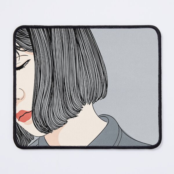 Item preview, Melancholy Aesthetic Short Hair Girl Minimalist Line Art designed and sold by Chroma Art Co.