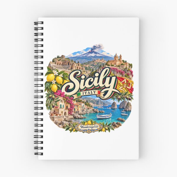 Item preview, Sicily, Italy – Mount Etna Volcano: Antique & Mediterranean Vintage Design designed and sold by Wandervogel123.