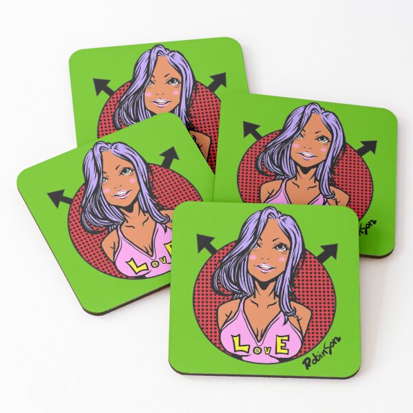 Item preview, Love Girl – Purple Hair Retro Pop Art Portrait designed and sold by robinsonartz.