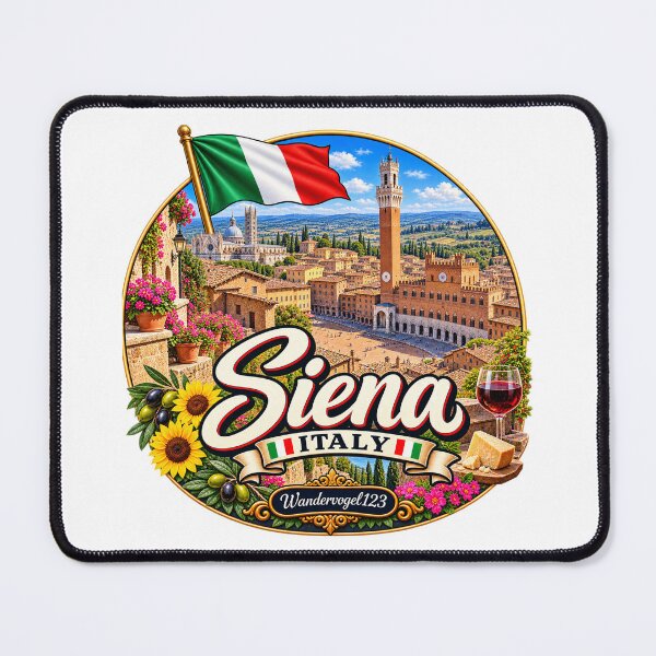 Item preview, Siena, Italy – Piazza del Campo, Cathedral & Tuscan Vintage Design designed and sold by Wandervogel123.