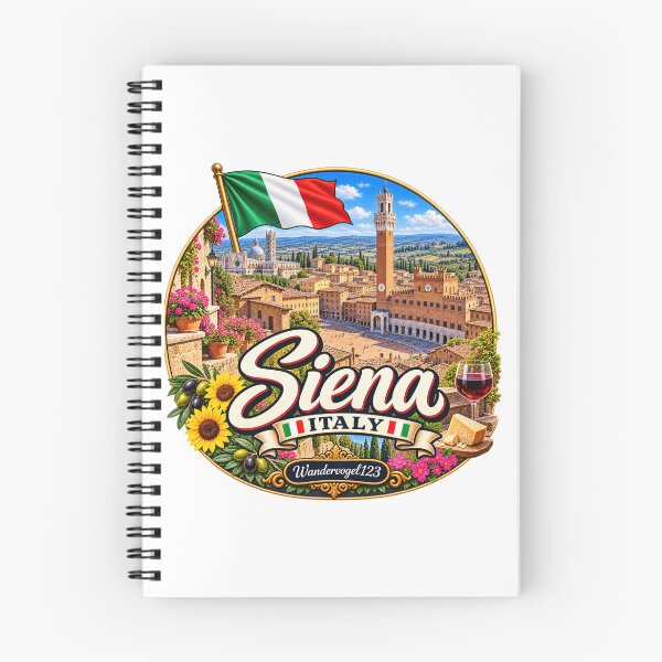 Item preview, Siena, Italy – Piazza del Campo, Cathedral & Tuscan Vintage Design designed and sold by Wandervogel123.