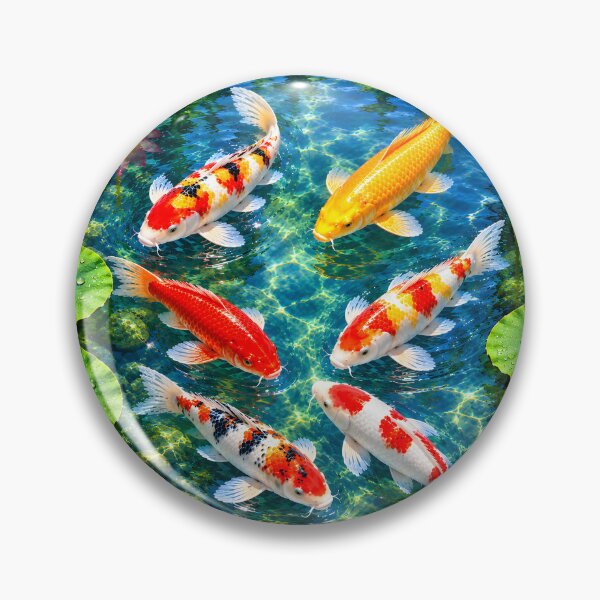 Item preview, Colourful Japanese Koi Fish in Lotus Pond designed and sold by MagicCrystal.