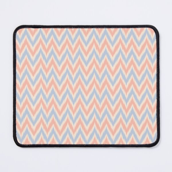 Item preview, Pastel Ikat Chevron Pattern – Coral Pink, Dusty Blue & Cream designed and sold by Retro Street Studios.
