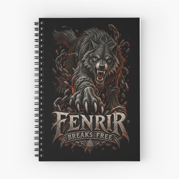Item preview, Fenrir Breaks Free – Norse Wolf Viking Mythology Dark Art designed and sold by R3XFORGE.