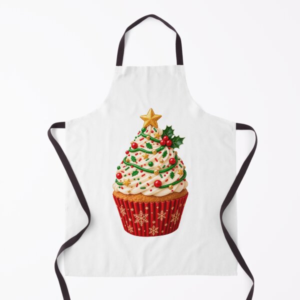 Item preview, Christmas Tree Cupcake Clipart – Festive Holiday Dessert designed and sold by Pixanova.