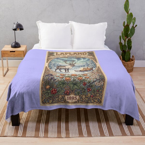 Item preview, Vintage Lapland Travel Poster – Historical Fine Art Illustration designed and sold by The Philatelist Studio.