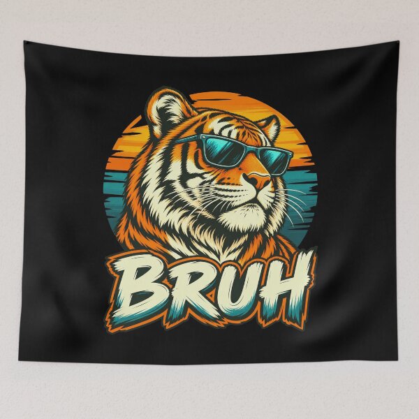 Item preview, Bruh Tiger Sunglasses Meme Teenager Slang designed and sold by FolkGraphics.