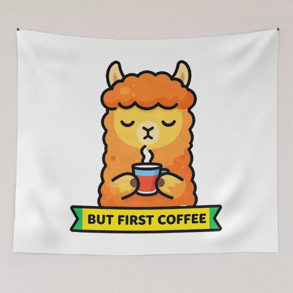 Item preview, Coffee Lover Sleepy Alpaca Design designed and sold by Arc2020.
