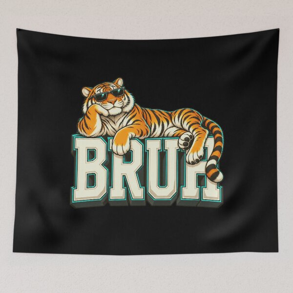 Item preview, Bruh Cool Tiger Slang Meme Humor designed and sold by FolkGraphics.