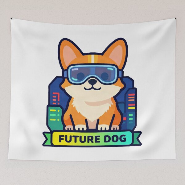 Item preview, Cyberpunk Neon Corgi Futuristic Dog designed and sold by Arc2020.