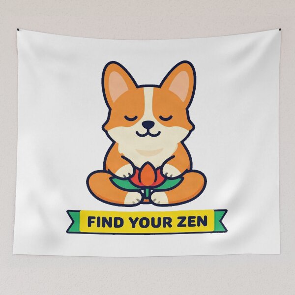 Item preview, Zen Corgi Yoga Meditating Cute Puppy designed and sold by Arc2020.