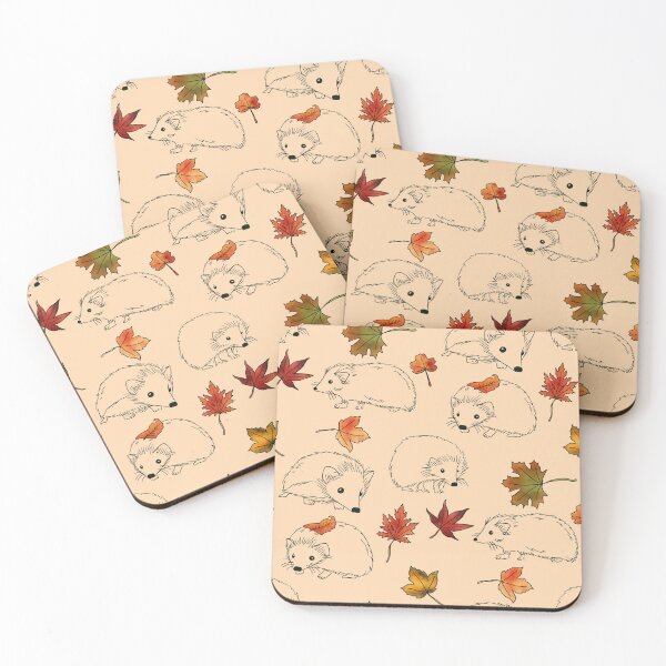 Item preview, Cute Hedgehogs & Autumn Leaves – Autumn hedgehog pattern designed and sold by Christina Angele Design.