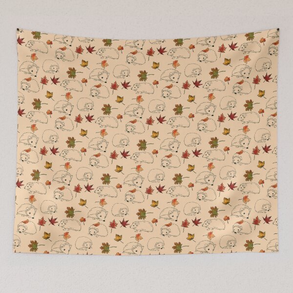 Item preview, Cute Hedgehogs & Autumn Leaves – Autumn hedgehog pattern designed and sold by Christina Angele Design.
