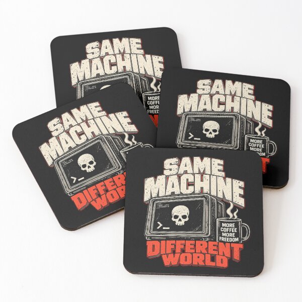 Item preview, Cyberdeck Hacker Humor – Same Machine Different World | Retro Computer & Coffee Design designed and sold by amndro.