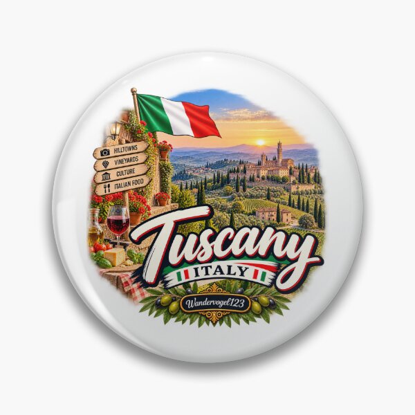 Item preview, Tuscany, Italy – Vineyards, Cypress Trees & Romantic Sunset designed and sold by Wandervogel123.