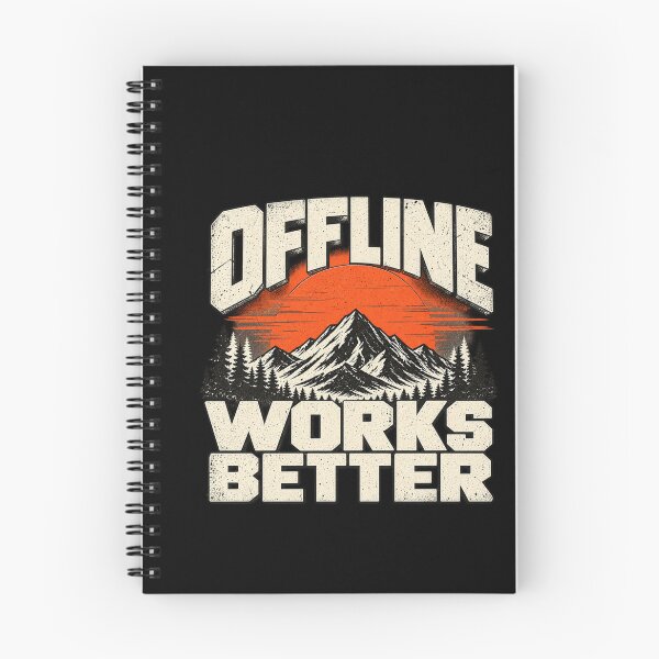 Item preview, Offline Works Better – Cyberdeck Off Grid Computing & Retro Mountain Tech Design designed and sold by amndro.