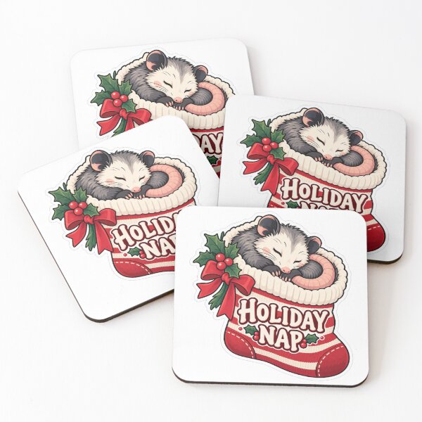 Item preview, Cute Christmas Opossum Holiday Nap designed and sold by lorand-designs.