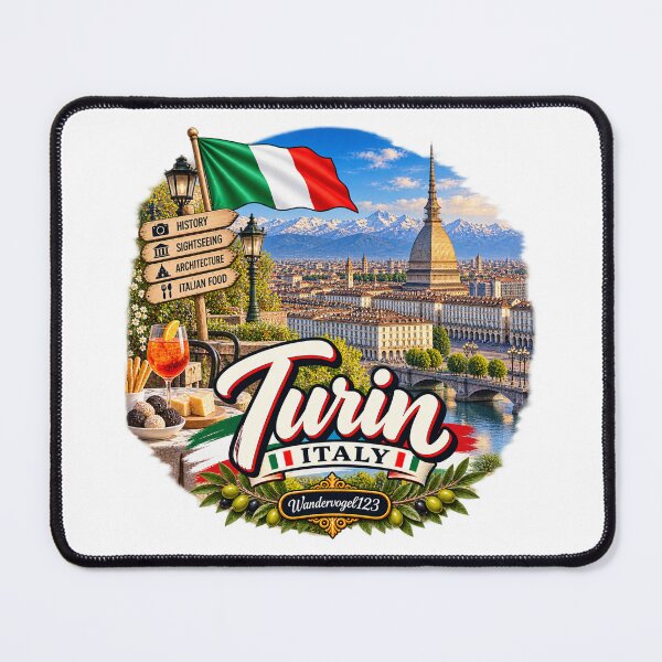 Item preview, Turin, Italy – Mole Antonelliana Alpine Panorama & Vintage Design designed and sold by Wandervogel123.