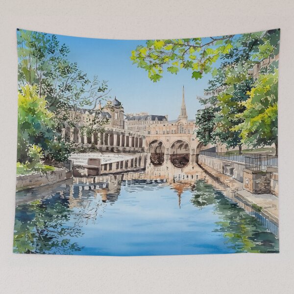Item preview, Bath England Travel Poster – British Cottage Vintage Landscape designed and sold by POSTERIOCREW.