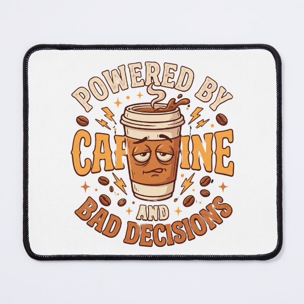 Item preview, Powered by caffeine and bad decisions designed and sold by DigitalDreamStudio.