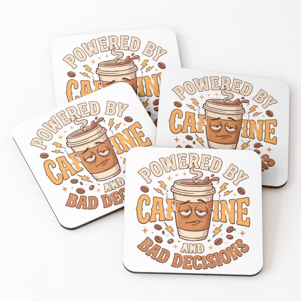 Item preview, Powered by caffeine and bad decisions designed and sold by DigitalDreamStudio.