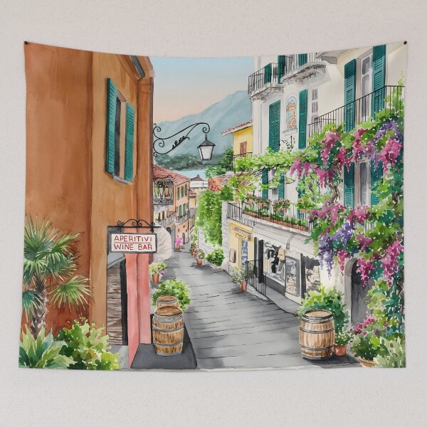 Item preview, Bellagio Lake Como Watercolor – Italian Lakeside Landscape designed and sold by POSTERIOCREW.