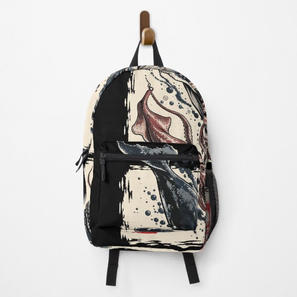 Item preview, Japanese Whale and Giant Squid Deep Sea Ink Design designed and sold by stmpdwrld.