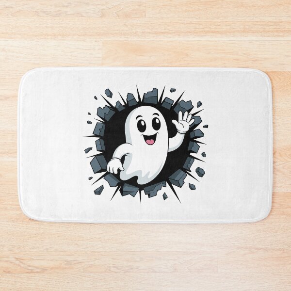 Item preview, Waving Ghost Breaking Wall – Comic Halloween Phantom Art designed and sold by jkrphoto.