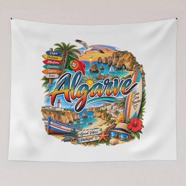 Item preview, Algarve Portugal – Dream beaches, cliffs & surf vintage design designed and sold by Wandervogel123.